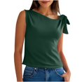 thumbnail image 1 of Timegard Womens Tank Tops Sleeveless Knot Strap Solid Color Comfy Slim Casual Cropped Tee Blouse Summer, 1 of 7