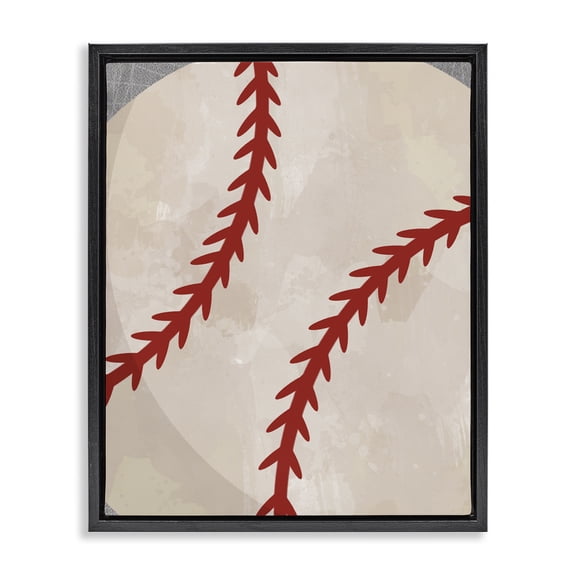 Stupell Industries Eclectic Bouncing Fun Baseball Black Floating Frame Canvas Art, 17 x 21, by Christine Simpson Art