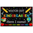 thumbnail image 2 of Colorful School Supplies Themed Backdrop Banner for Kindergarten Entrance Celebration Watch Out Kindergarten Here I Come Party Decorations Photography Props Classroom Background, 2 of 8