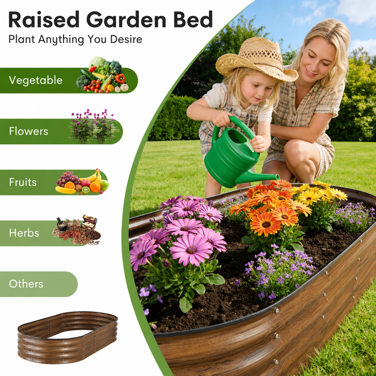 ANSFIL 4x2x1 ft Galvanized Raised Garden Bed (3-Pack) photo 4