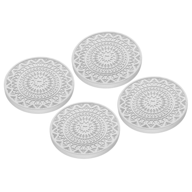 Posavasos de diatomita absorbente de 4 pulgadas de Uxcell, bandeja de goteo instantánea para interiores, gris claro 4 piezas