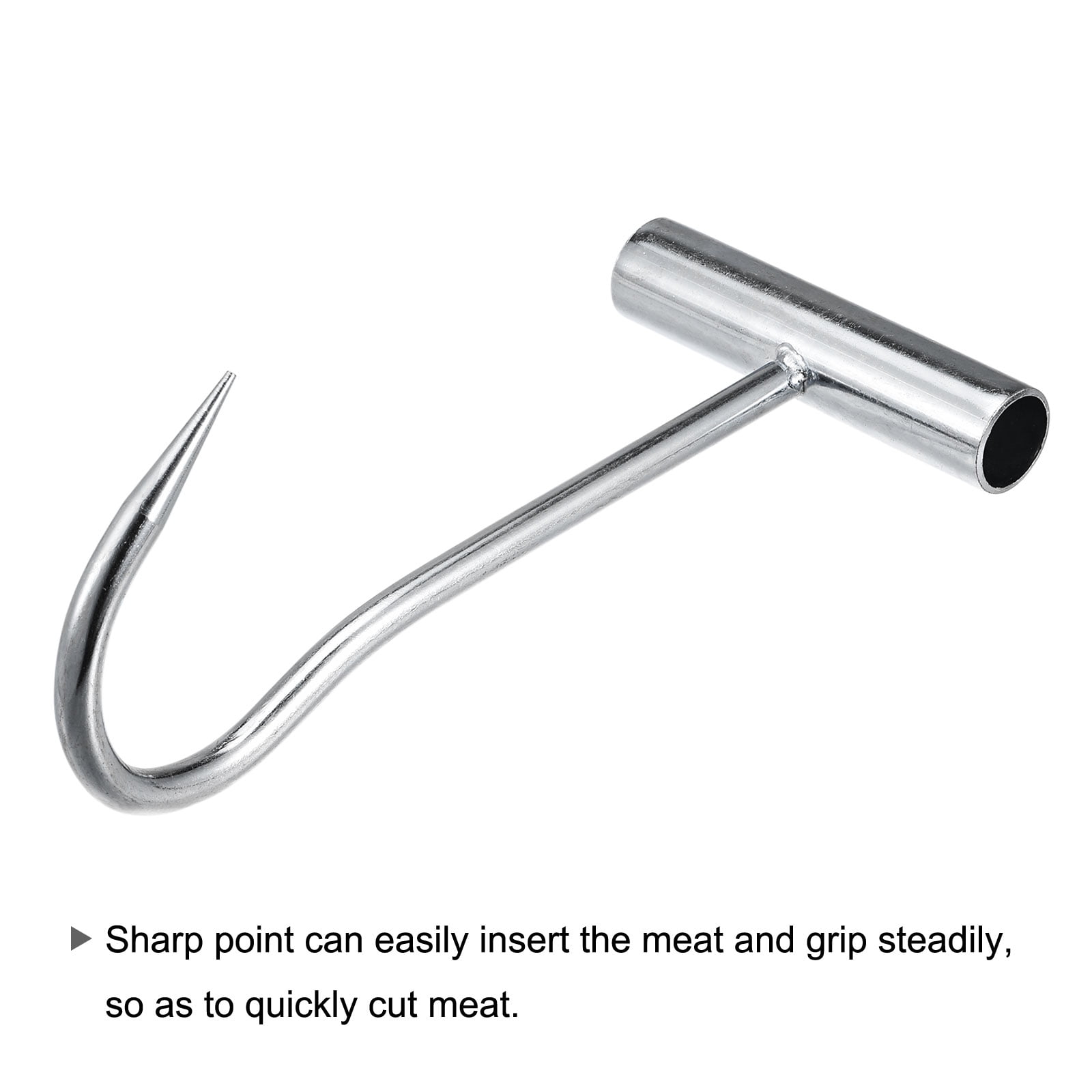 Unique Bargains T-Handle Meat Boning Hook Galvanized T Hooks for Kitchen Butcher 200mm 1Pc