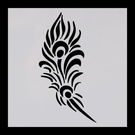 5x5 Peacock Feather Print Decorating Stencil