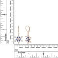 thumbnail image 4 of Marquise Cut Simulated Blue Sapphire & Round White Cubic Zirconia Snowflake Leverback Drop Dangle Earrings In 14k Rose Gold Over Sterling Silver For Womens Her, 4 of 5