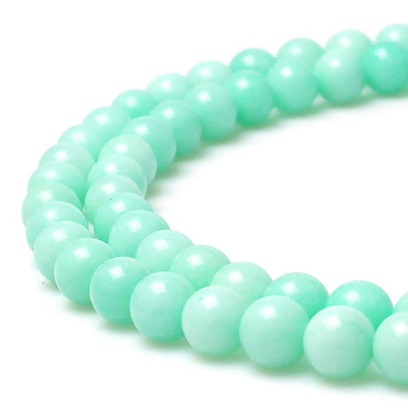 JarTc 5A Sky Blue Jade Gemstone Loose Round Beads Spacer Beads for Jewelry Making (6mm)