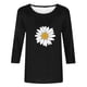 thumbnail image 3 of Camisetas Casuales de las Mujeres de Moda Impresa 3/4 Mangas Blusa Cuello Redondo para el Hogar Y Diario, 3 of 3