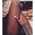 thumbnail image 3 of Women Crystal Rhinestone Fishnet Elastic Stockings Fish Net Tights Pantyhose Tights, 3 of 5
