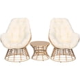 thumbnail image 6 of FKS LIFE 3 Pieces Outdoor Swivel Patio Chairs Set 360 Degree Wicker Swivel Chair and Table for Backyard Porch Balcony Poolside, 6 of 7