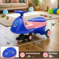 thumbnail image 2 of UBesGoo 12V Electric Wiggle Car with Pedal, 2 Speed, LED Lights and Bluetooth, Powered Ride On Car for Kids, Aged 3+,Blue, 2 of 8