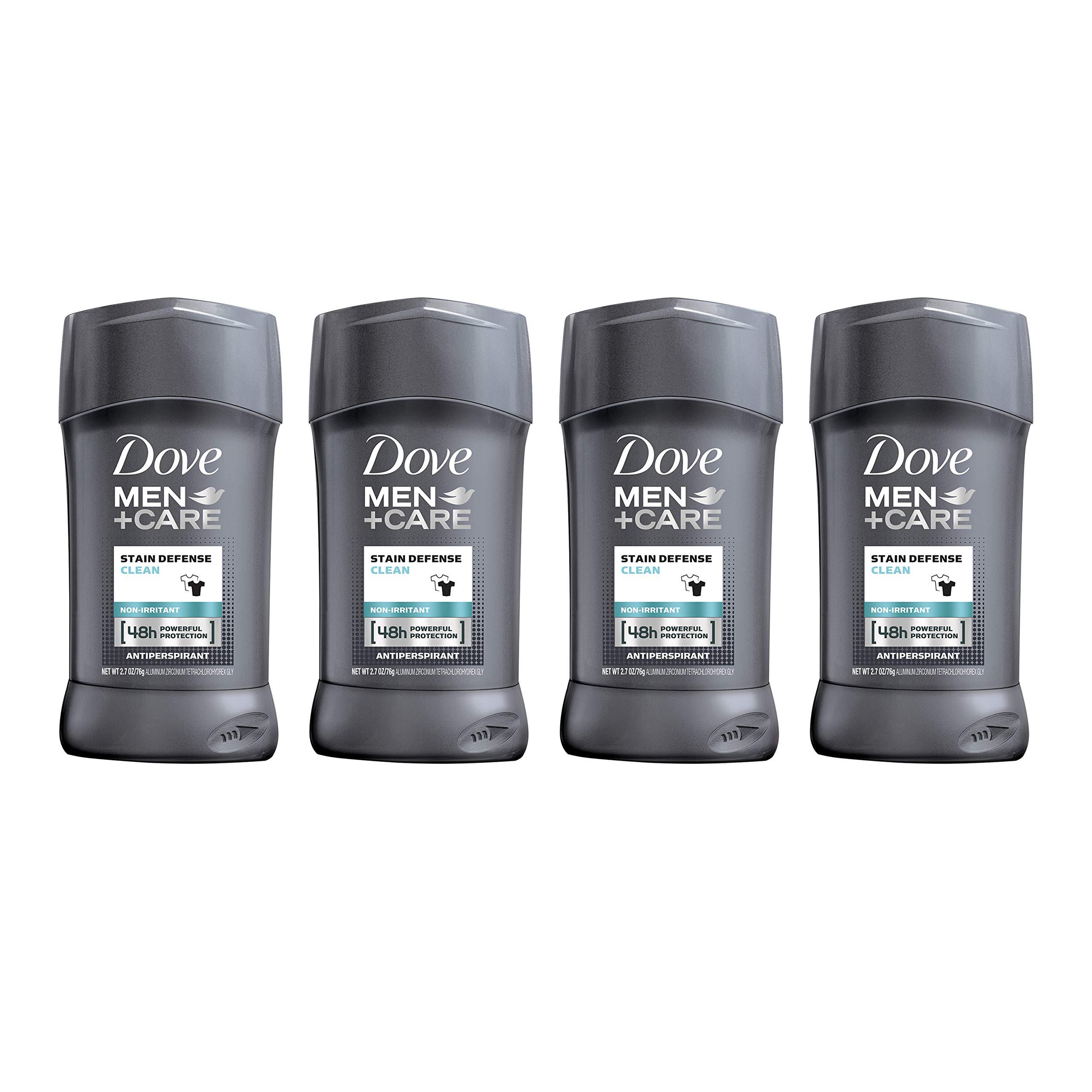 Dove Men+Care Antiperspirant Deodorant, Stain Defense Clean, 2.7 oz, 4