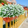 thumbnail image 3 of 8 Bundles Red Artificial Flowers Outdoor Fake Flower Plastic UV Resistant Shrubs Greenery Plants Hanging Decorations Garden Porch Window Box Farmhouse Outside Summer Indoor Decor, 3 of 5