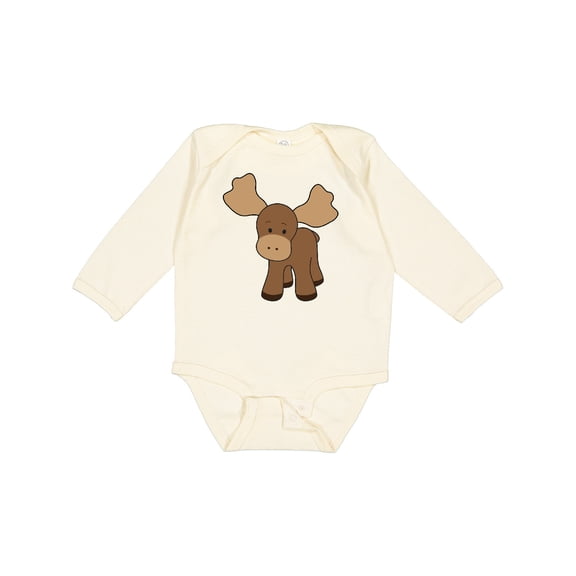 Inktastic Cute Moose Boys or Girls Long Sleeve Baby Bodysuit
