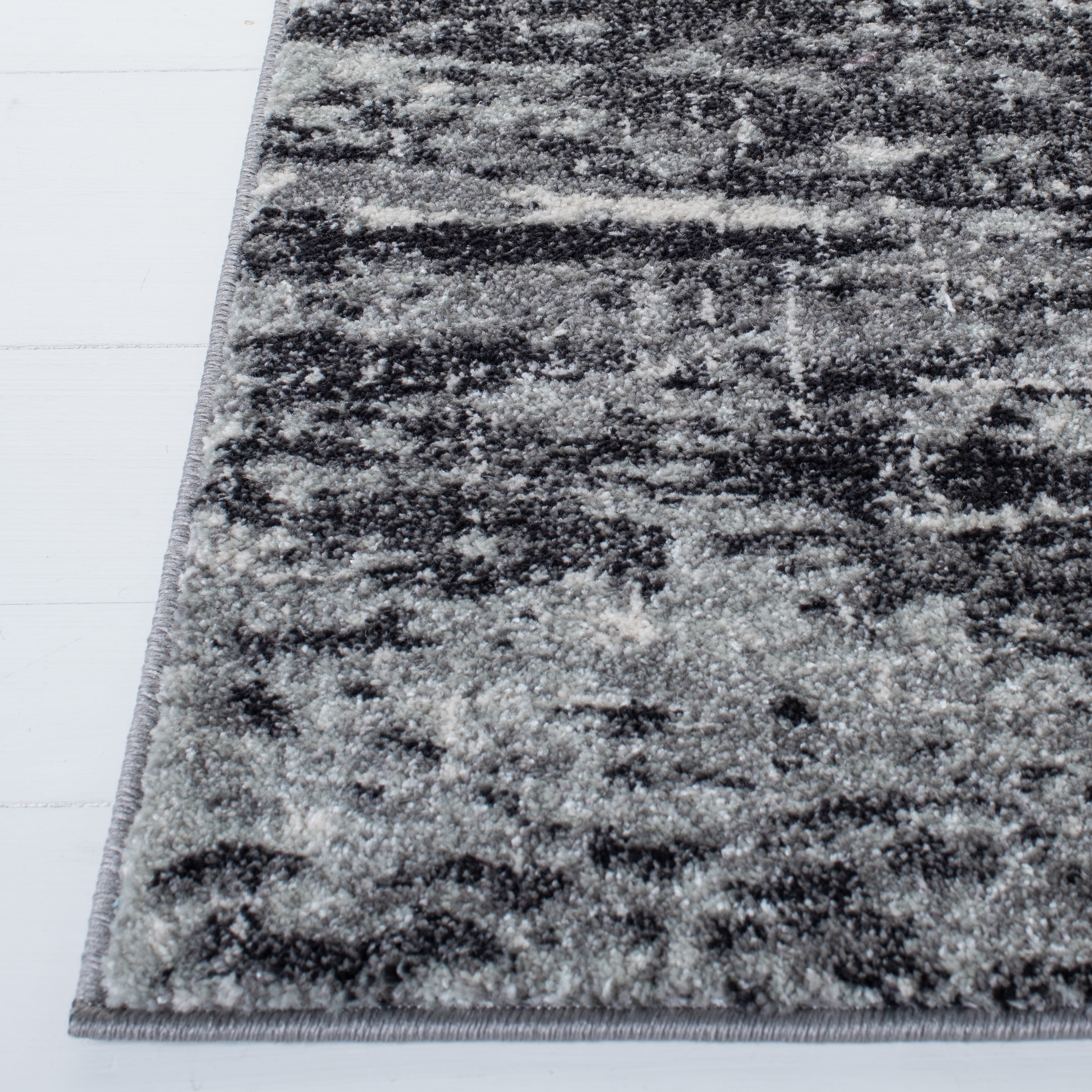 SAFAVIEH Evoke Frosina Abstract Area Rug, Ivory/Dark Gray, 5'3" x 5'3" Square