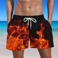 thumbnail image 1 of DPTALR Men's Flame Printing Special Print Beach Casual Trouser Shorts Pant, 1 of 5