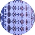 thumbnail image 1 of Ahgly Company Indoor Round Abstract Blue Modern Area Rugs, 3' Round, 1 of 4