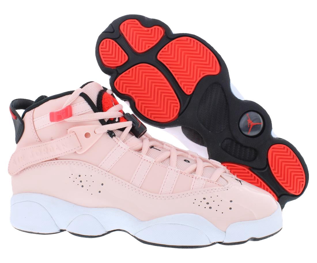 Nike Jordan 6 Rings GS Girls Shoes Size 7, Color: Atmosphere/Infrared/Black