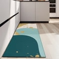 thumbnail image 4 of Teal Gold Splash Marble Kitchen Rug Mat,Kitchen Runner Rugs Non Skid Washable,Decorative Kitchen Floor Mats for Kitchen,Sink,Laundry,17"X47", 4 of 5
