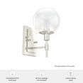 thumbnail image 7 of Hunter - Xidane 1-light Brushed Nickel, Small Sconce Light, Dimmable, Mid Century Modern Style, for Bedrooms, Kitchens, Dining, Living Rooms - 19760, 7 of 7
