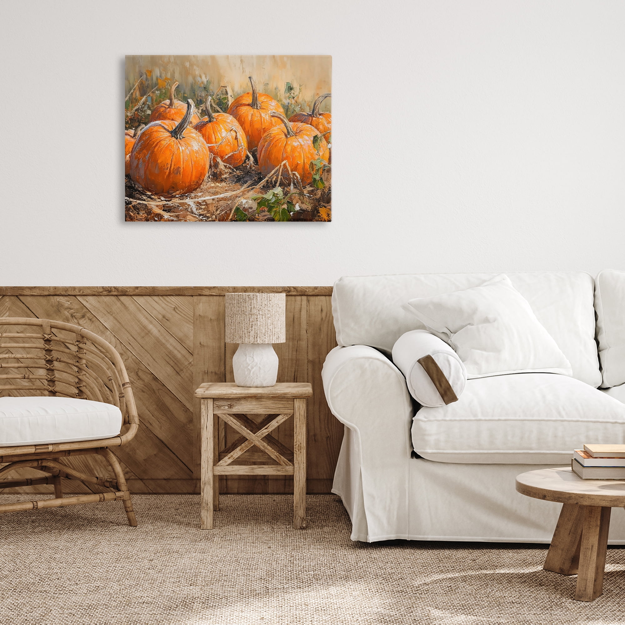 Stupell Industries Pumpkin Patch Autumn Harvest Scene Canvas Wall Art, design by Nini Art