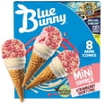 thumbnail image 3 of Blue Bunny Mini Swirls Strawberry Shortcake Cones, Frozen Dessert, 8 Pack, 3 of 12