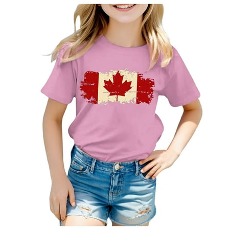 

Baby Girl Clothes Girls Fashion Festival Printed Round Neck Short Sleeve Casual T Shirt Top T Shirt Toddler Short Sleeve Crop Top 4-5 Years