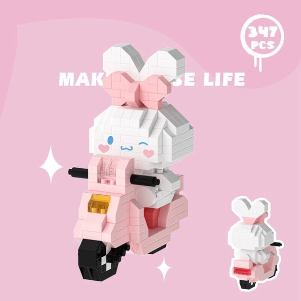 Sanrio-bloques de construcción de Hello Kitty para niños, My Melody, Cinnamoroll, pompurin, Kuromi, figuras de dibujos animados, juguetes de bloques