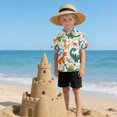 thumbnail image 6 of Dailycode Small Short Sleeve Button Down Shirts Cartoon Dinosaurs and Leaf Casual Shirt 3-10 Years, 6 of 9