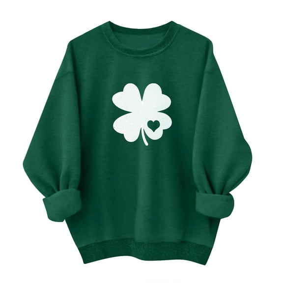 Posijego Womens St Patricks Day Sweatshirts Spring Clothes Crew Neck Casual Long Sleeve Printed Pullover Tops