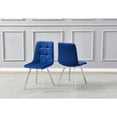 thumbnail image 2 of Huey Blue Velvet Fabric Side Chairs in Silver (Set of 4), 2 of 2