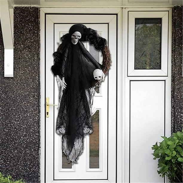 Poupée suspendue, noir/blanc, 48 po, décoration intérieure/extérieure pour  l'Halloween
