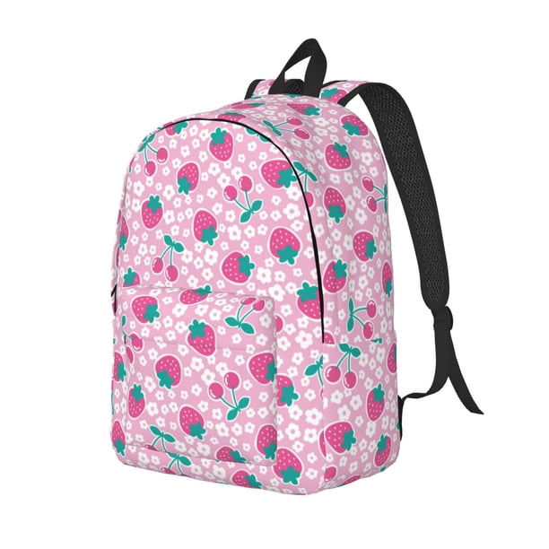 Fotbe Cherry Strawberry Mochila de Lona con Estampado, Mochila Duradera, Mochila Versátil de Alta Calidad, Mochila Compacta Vintage-Small