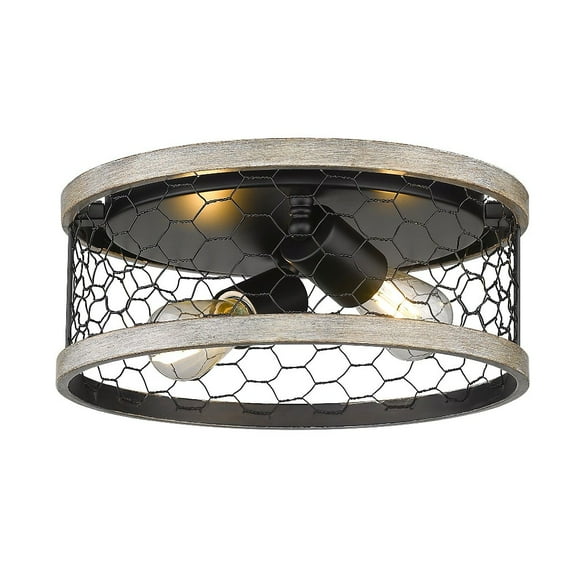 Wry Lighting Bailey 2-light Flush Mount in Matte Black