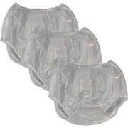 Vakly Adult Vinyl Waterproof Pull-Over Underwear, Incontinence Pants to Cover Diapers, Pack of 3, 2X