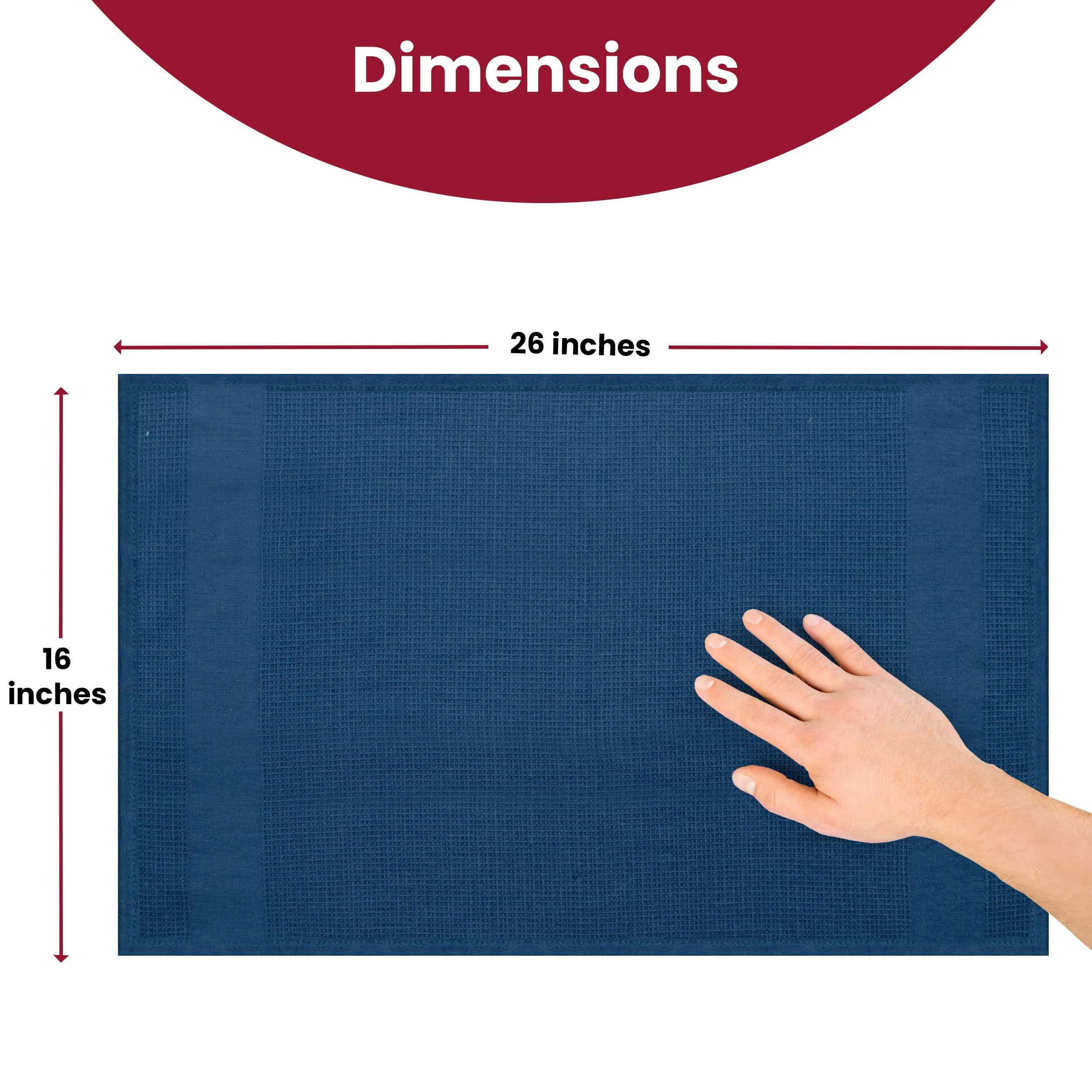 Lux Decor 6 Pack Kitchen Towels Set 16”x26” - 100% Cotton Highly Absorbent Dish Towels for Kitchen - Soft & Scratch-Free Navy Blue Hand Towels for Cleaning & Drying