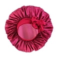 thumbnail image 2 of Gorro de para el cabello de seda para dormir gorros para dormir, diseño de lazos elásticos anchos, transpirable, liviano y agradable para rojo Soledad Gorro de dormir Satin Bonnets, 2 of 8