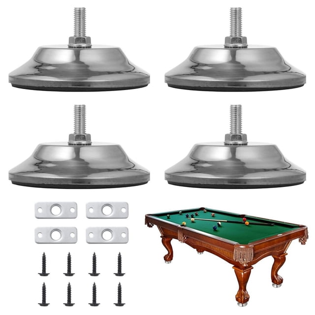 4pcs Pool Table Leg Levelers, 5-Inch Billiard Table Leg Leveling Risers, Adjustable Height, Heavy-Duty Table Leveling Feet for Pool Tables, Ping-pong Tables, Soccer Tables