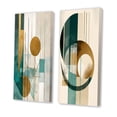 thumbnail image 3 of Designart "Retro Gold Teal Moon Glorious Abstraction I" Modern Geometric Wall Art Set Of 2 - Modern Gold Wall Decor Set Of 2, 3 of 6