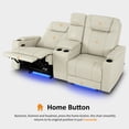 thumbnail image 5 of MCombo 80" Power Reclining Loveseat with Console for Living Room, Double Recliner Sofa with Armrest Storage & LED Light, Beige, 5 of 9