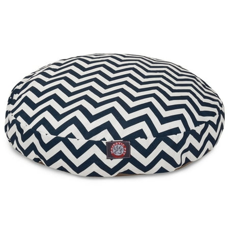 UPC: 0788995508892 | Majestic Pet | Chevron Round Pet Bed For Dogs  Removable Cover  Navy Blue  Medium