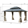 thumbnail image 5 of Hommow 12 x 14 FT Double Roof Hardtop Gazebo, Aluminum Patio Gazebo with Curtains & Netting for Backyard, Lawn and Garden, 5 of 8