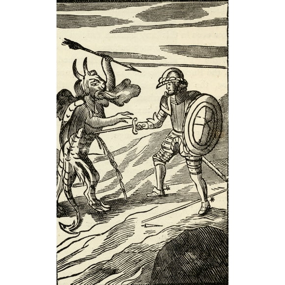 Christian And Apollyon. (Angel Of The Abyss). From The 13Th Editiion Of The Pilgrim's Progress, 1692 by Ken Welsh / Design Pics (22 x 38)