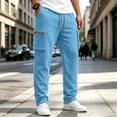 thumbnail image 2 of MXALUOB Cargo Pants for Men Waffle Knit Drawstring Waist Casual Pant Solid Color Workout Running Trousers with Zipper Pockets, 2 of 7