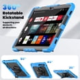 thumbnail image 5 of Case for Samsung Galaxy Tab S10+ Plus 2024/S9 FE+ Plus 12.4 inch with Screen Protector, 360 Degree Rotating Kickstand Hand Strap Shockproof Cover with Shoulder Strap, Sky Blue, 5 of 7