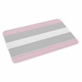thumbnail image 4 of Pink Striped Door Mat Indoor Outdoor, Multicolor Grey White Horizontal Stripes Non Slip Welcome Mat with Rubber Backing, Absorbent Fabric Front Door Mats Entryway Rug for Home Patio Entrance 18"x30", 4 of 9