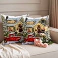 thumbnail image 2 of Christmas Snowman Outdoor Waterproof Pillow Covers, Xmas Tree Truck Farmhouse Snowflake Decorative Square Throw Pillowcase Sofa Cushion Sham for Patio/Couch/Chair, 16"x16" 2 Pack, 2 of 8