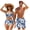Blue Hibiscus Flower, variant on Matching Swimsuits for Couples Oak Purple Hunting Bikini Sets for Women Sexy Cross Front Swimwear or Mens Beach Shorts 2 Piece Bathing Suit Family Bathing Suits Matching Sets