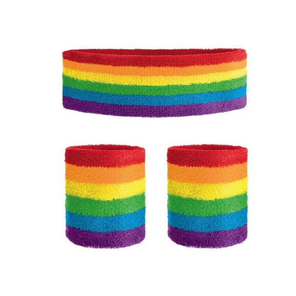 80's Headband & Sweatbands - 1980's - Rainbow - Costume Accessory - Adult Teen