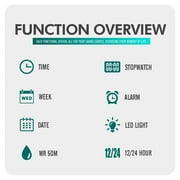 Children Digital Watch Wristwatch Fashion Multifunction Waterproof Outdoor Sports Luminous Watch for Kids Students Boys Girls Orange