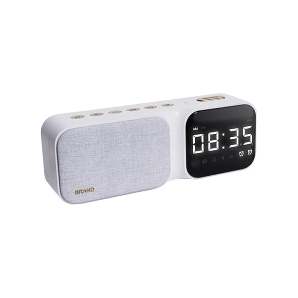 Altavoces Bluetooth Inalámbrico Inteligente Reloj de Alarma Doble, Altavoz Bluetooth, Inserción de Tarjeta Bluetooth Inalámbrica, Altavoz Bluetooth Multifuncional, Adecuado para Varios Escenarios