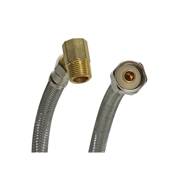 Fluidmaster B1W60 Braided Stainless Steel Dishwasher Connector, 3/8" Comp x 1/2" FIP, 60" Length